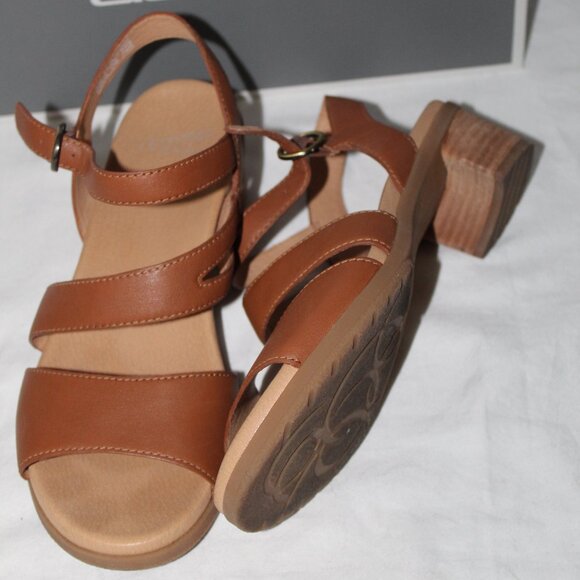 Dansko Tansy Nappa Chunk Heels Ankle Strap Luggage Sandals 40 - Picture 4 of 5